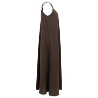 YAYA Lange jurk met bandjes en losse pasvorm aubergine purple