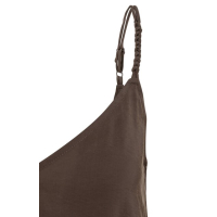 YAYA Lange jurk met bandjes en losse pasvorm aubergine purple