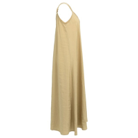 YAYA Lange jurk met bandjes en losse pasvorm safari brown