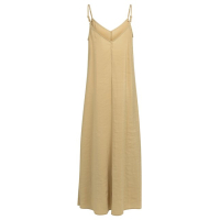 YAYA Lange jurk met bandjes en losse pasvorm safari brown