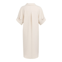 YAYA V-neck dress with pleated slee creme beige