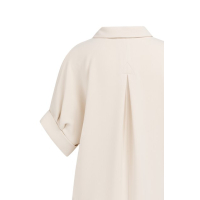 YAYA V-neck dress with pleated slee creme beige