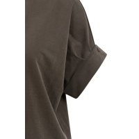 YAYA Jerseyjurk met geplooide pofmouwen aubergine purple