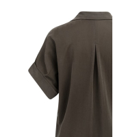 YAYA Jerseyjurk met geplooide pofmouwen aubergine purple