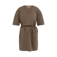 YAYA Jersey v-neck dress washed brown
