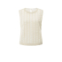 YAYA Embroidered singlet with rib design, off white