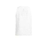 YAYA Embroided sleeveless top white