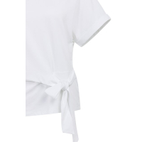 YAYA Top met ronde hals en knoopdetail pure white