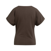 YAYA Top met ronde hals en knoopdetail aubergine purple