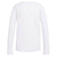 YAYA Jersey top with woven cuffs pure white
