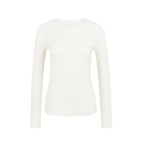 YAYA Ribbed long sleeve shirt snowfall white
