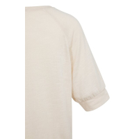 YAYA Jersey top with knitted outlook cloud creme white