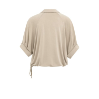 YAYA Jersey top with pleated sleeve crockery brown