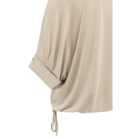 YAYA Jersey top with pleated sleeve crockery brown