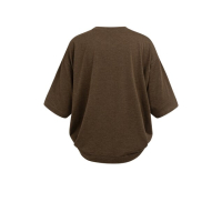 YAYA Oversized jerseytop met ballonvormige achterkant slate black brown dessin