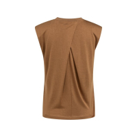 YAYA Mouwloos topje met geplooide halslijn foxtrot brown