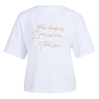 YAYA T-shirt with flock print reed yellow dessin