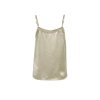 YAYA Satin singlet with transparent crockery brown
