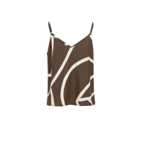 YAYA Printed v-neck singlet chocolate brown