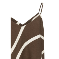 YAYA Printed v-neck singlet chocolate brown