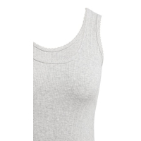 YAYA Singlet with scalloped edge medium grey melange