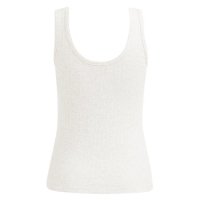 YAYA Singlet with scalloped edge off white melange.