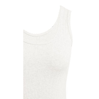 YAYA Singlet with scalloped edge off white melange.