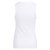 YAYA Ribbed singlet with round neck pure white