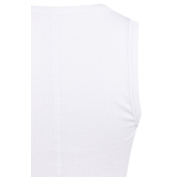 YAYA Ribbed singlet with round neck pure white