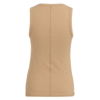 YAYA RIbbed singlet with round neck tan brown