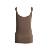 YAYA Singlet with mesh edge washed brown