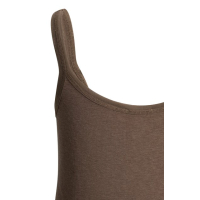 YAYA Singlet with mesh edge washed brown