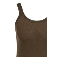 YAYA Singlet met mesh rand slate black brown