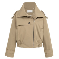 YAYA Short trenchcoat bomber jacket khaki green
