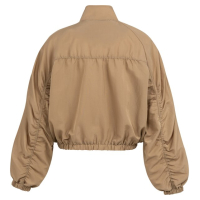 YAYA Short jacket with pleats tan brown