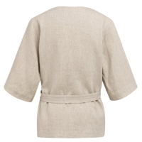 YAYA Wikkeljack van linnenmix met ceintuur light beige melange