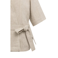 YAYA Wikkeljack van linnenmix met ceintuur light beige melange