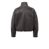 YAYA Faux leather jacket with balloon fit, anthracite brown
