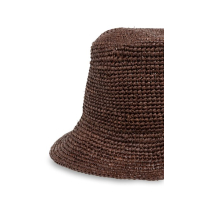 YAYA Bucket hat van gehaakt stro aubergine purple
