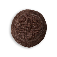YAYA Bucket hat van gehaakt stro aubergine purple