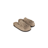YAYA Suede boat shoes with tassels washed brown