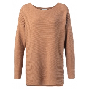 YAYA Cotton sweater with small splits on sides camel YAYA Cotton sweater with small splits on sides camel
