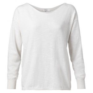 YAYA Cotton blend boat neck sweater blanc YAYA Cotton blend boat neck sweater blanc