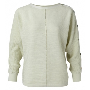YAYA Textured sweater with buttons pale green YAYA Textured sweater with buttons pale green