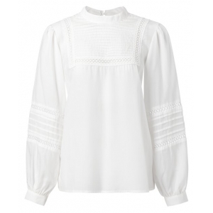 YAYA Shirt with embroidered tape blanc YAYA Shirt with embroidered tape blanc