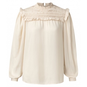 YAYA Smocked drapy blouse with delicate ruffles YAYA Smocked drapy blouse with delicate ruffles