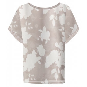 YAYA Satin top with floral print pebble YAYA Satin top with floral print pebble