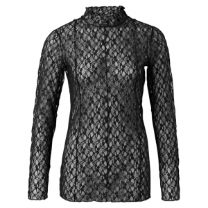 YAYA lace high neck top zwart YAYA lace high neck top zwart