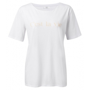 YAYA Cotton t-shirt with quote white YAYA Cotton t-shirt with quote white