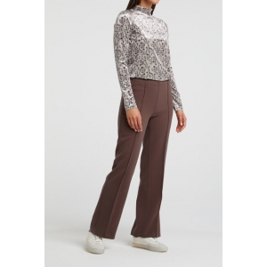 YAYA Soft velvet high neck top with floral print YAYA Soft velvet high neck top with floral print